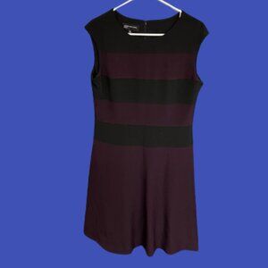 Jones New York Women's Purple Black Stripe Women's Dress Size 10